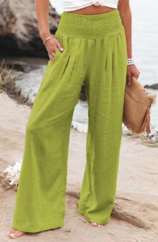 Damen Weite Sommerhose mit elastischem Bund und lockerer Passform Heidi-Mode