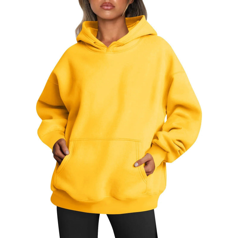 Damen Übergrößen Kapuzenpullover mit praktischen Taschen undlässigem Schnitt Heidi-Mode