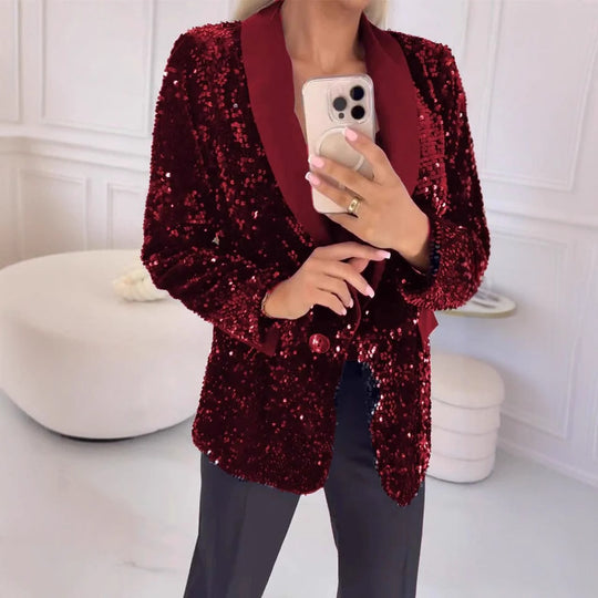 Damen Glitzernder Blazer Heidi-Mode