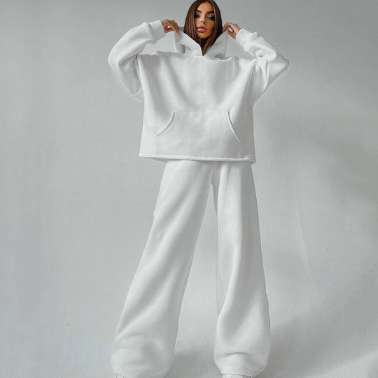 Damen lässiges Oversized Hoodie- und Wide Leg Hosen Set Heidi-Mode