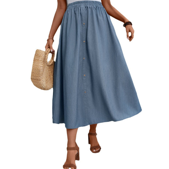Damen Maxirock mit Knopfleiste Heidi-Mode