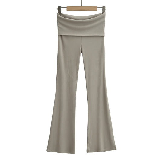 Damen Flared Yoga-Hose mit hohem Bund und elastischem Komfort Heidi-Mode