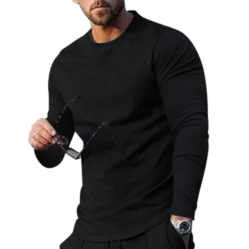 Herren hochwertiges Langarmshirt mit stylishem Rundhalsund und weicher Baumwollmischung Heidi-Mode