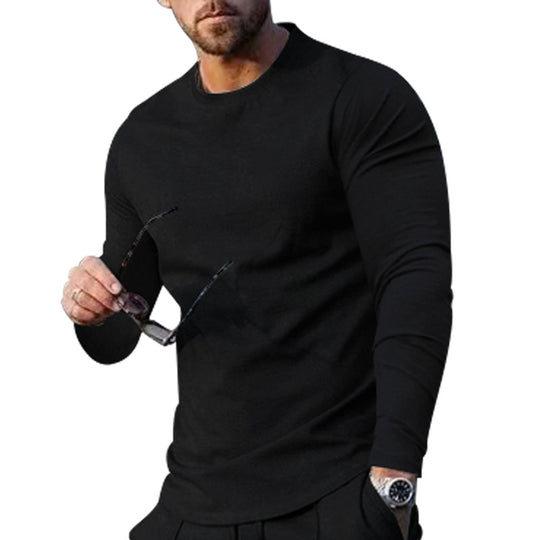 Herren hochwertiges Langarmshirt mit stylishem Rundhalsund und weicher Baumwollmischung Heidi-Mode