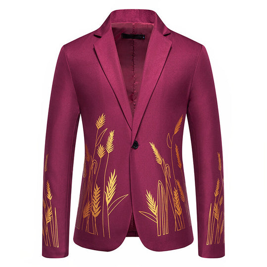Damen Eleganter Blazer mit kunstvollem Pflanzenmuster und feiner Textur Heidi-Mode