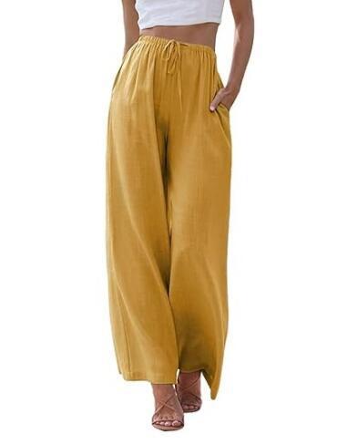 Damen Weite Palazzo-Hose mit elastischem Bund und praktischen Taschen Heidi-Mode