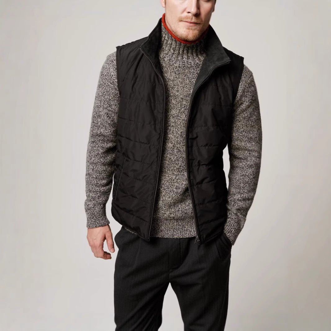 Herren Steppweste aus hochwertigem Wildleder Heidi-Mode