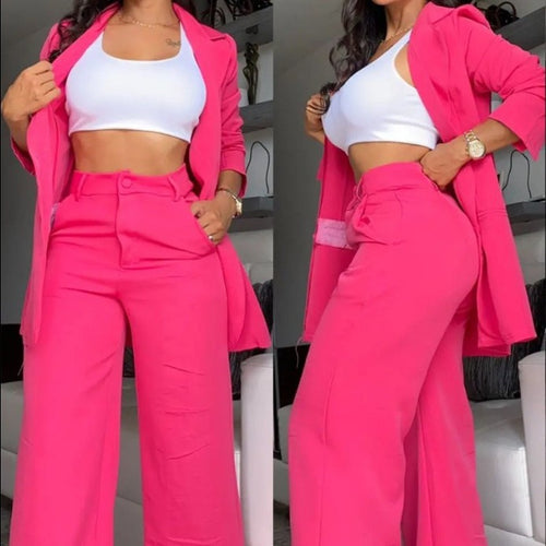 Damen elegantes Oversized Blazer- und Hosen-Set Heidi-Mode
