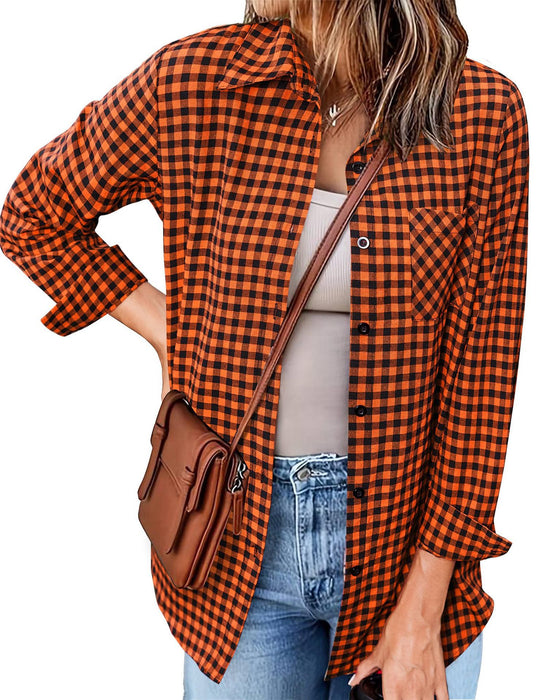Femme Button-Up Gingham Check Shirt Heidi-Mode