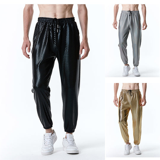Herren futuristische Mesh-Hose im angesagten Metallic-Look Heidi-Mode
