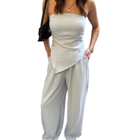 Damen Elegantes Jumpsuit mit asymmetrischem Schnitt und verführerischem Oberteil Heidi-Mode