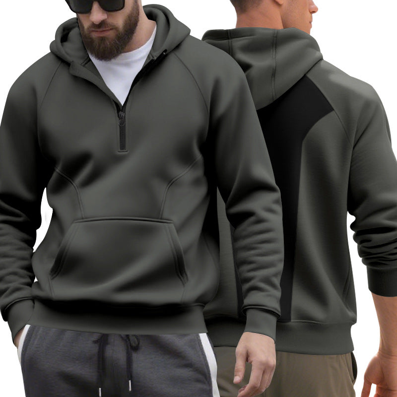 Herren Kapuzensweater mit Reißverschluss und praktischer Kängurutasche Heidi-Mode
