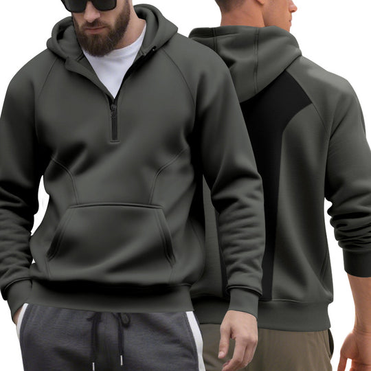 Herren Kapuzensweater mit Reißverschluss und praktischer Kängurutasche Heidi-Mode