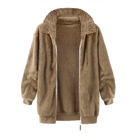 Damen Fleece-Jacke im Oversized-Stil Heidi-Mode