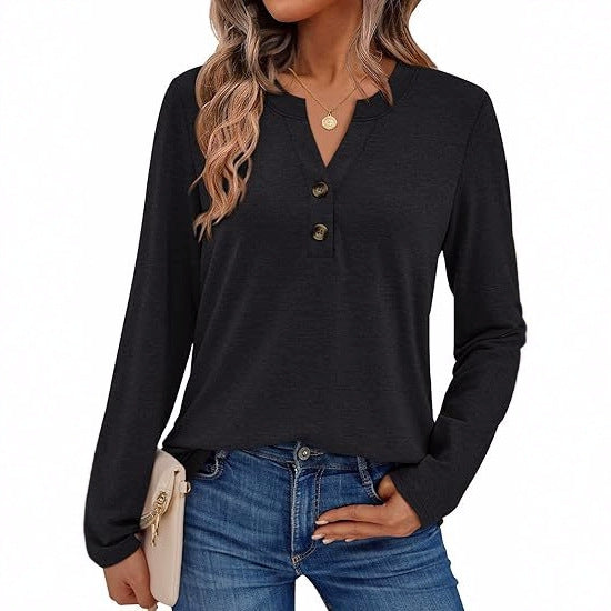 Damen Langarmshirt mit Knopfdetails Heidi-Mode