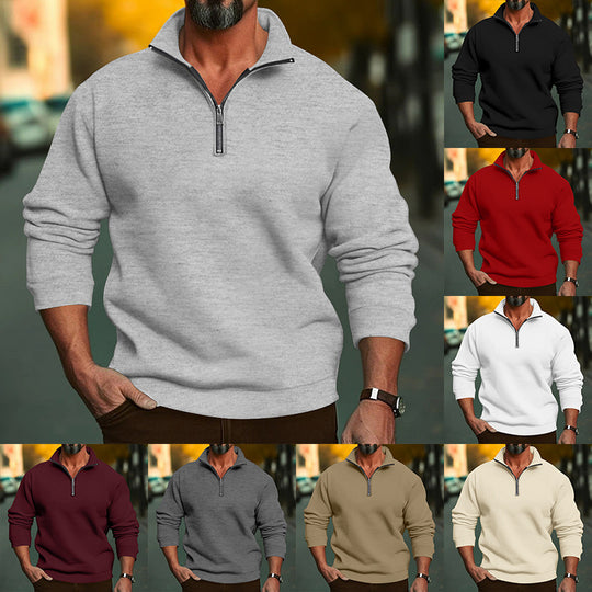 Herren Freizeit-Hoodie mit Reißverschluss und elastischen Bündchen Heidi-Mode