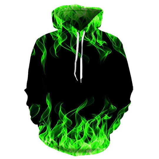 Herren Hoodie mit kreativem Flammenmuster Heidi-Mode
