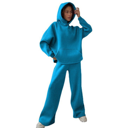 Damen Lässiger Kapuzenpullover und weit geschnittene Jogginghose Set Heidi-Mode