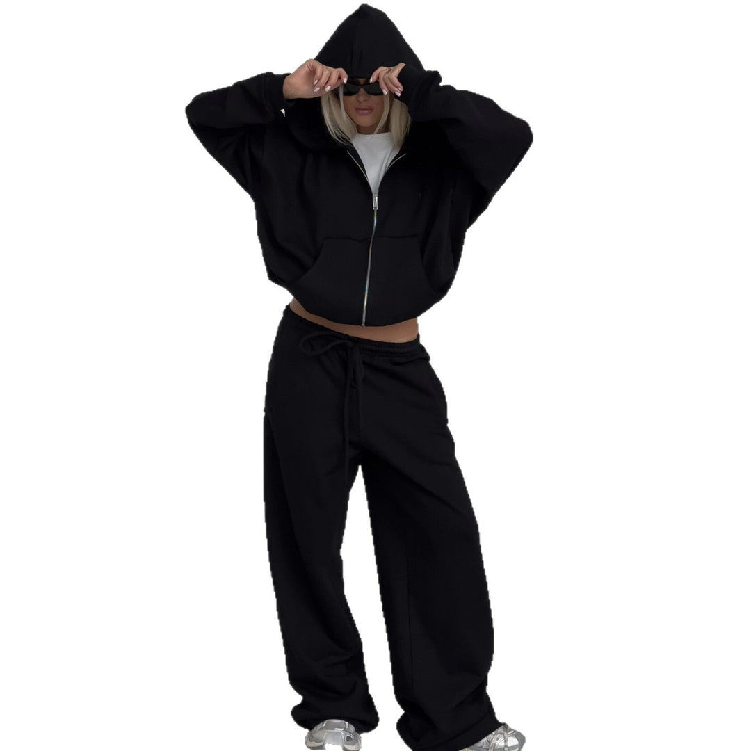 Damen lässiger Oversized Hoodie und bequeme Jogginghose mit modischen Details Heidi-Mode