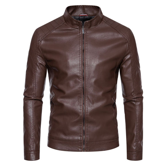 Herren hochwertige Kunstlederjacke mit gesteppter Schulterpartie Heidi-Mode