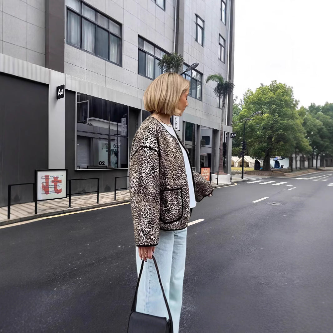 Damen attraktive Jacke im angesagten Leopardenmuster Heidi-Mode