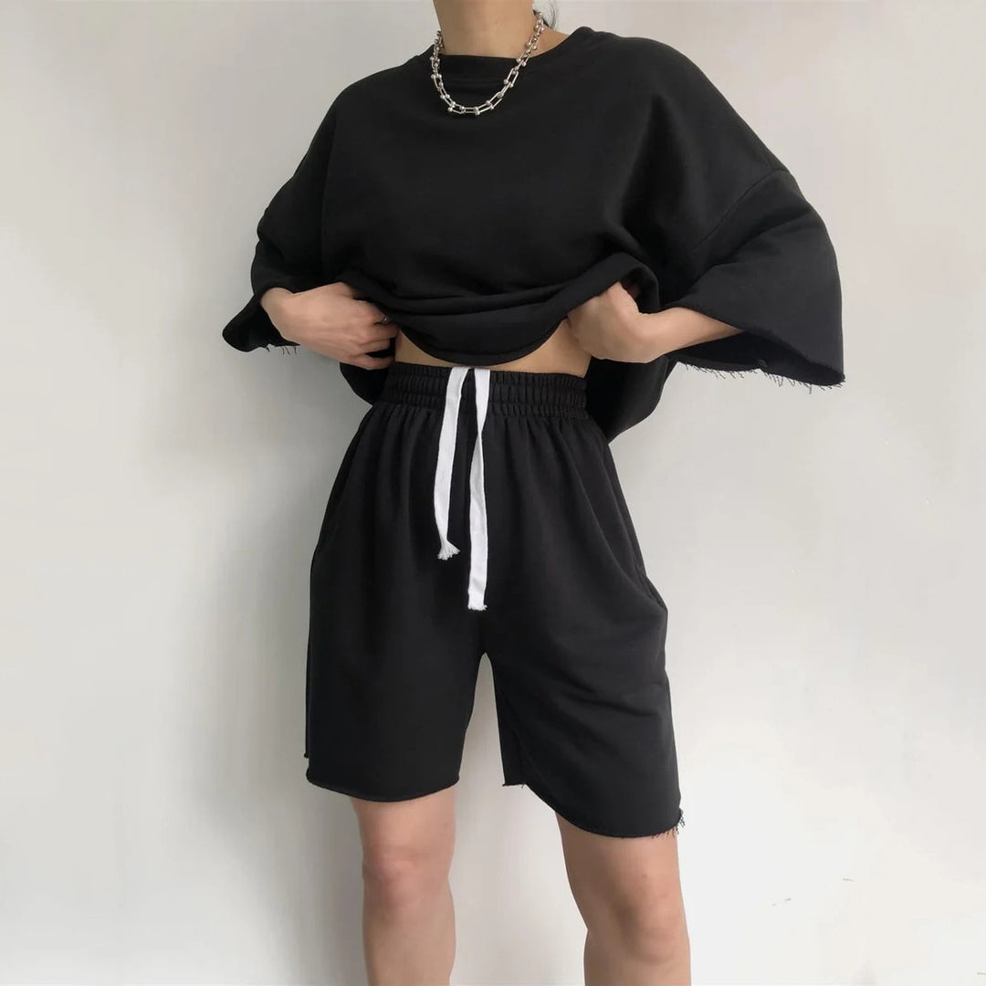 Damen Bequemes Loungewear-Set aus hochwertigem Sweatstoff mit lockerem Schnitt Heidi-Mode