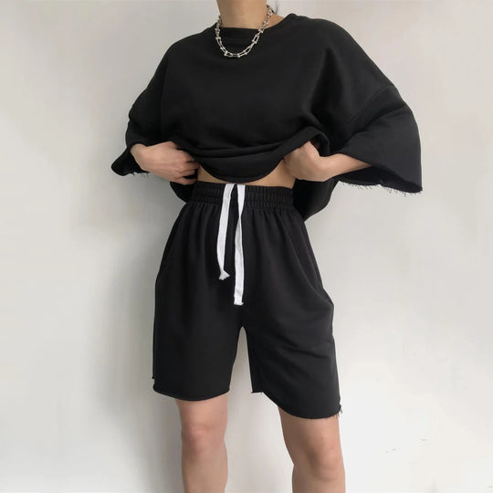 Damen Bequemes Loungewear-Set aus hochwertigem Sweatstoff mit lockerem Schnitt Heidi-Mode