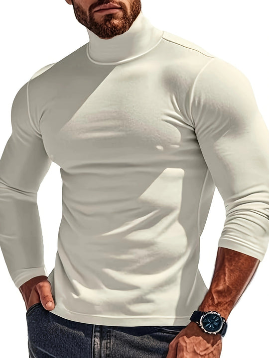 Herren Langärmliges Turtleneck Shirt mit atmungsaktivem Material Heidi-Mode