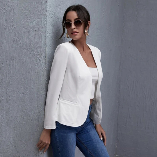 Damen Elegante Blazerjacke mit modernem Schnitt und praktischen Taschen Heidi-Mode