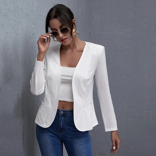 Damen Elegante Blazerjacke mit modernem Schnitt und praktischen Taschen Heidi-Mode