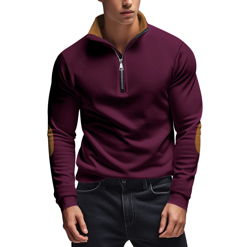Herren Sweatshirt mit hochwertigem Stehkragen und eleganten akzenten Heidi-Mode