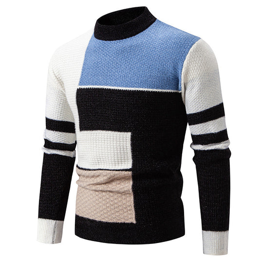 Herren modischer Pullover mit strukturiertem Farbblockdesign Heidi-Mode