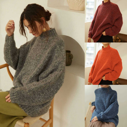 Damen Grobstrick Pullover Heidi-Mode