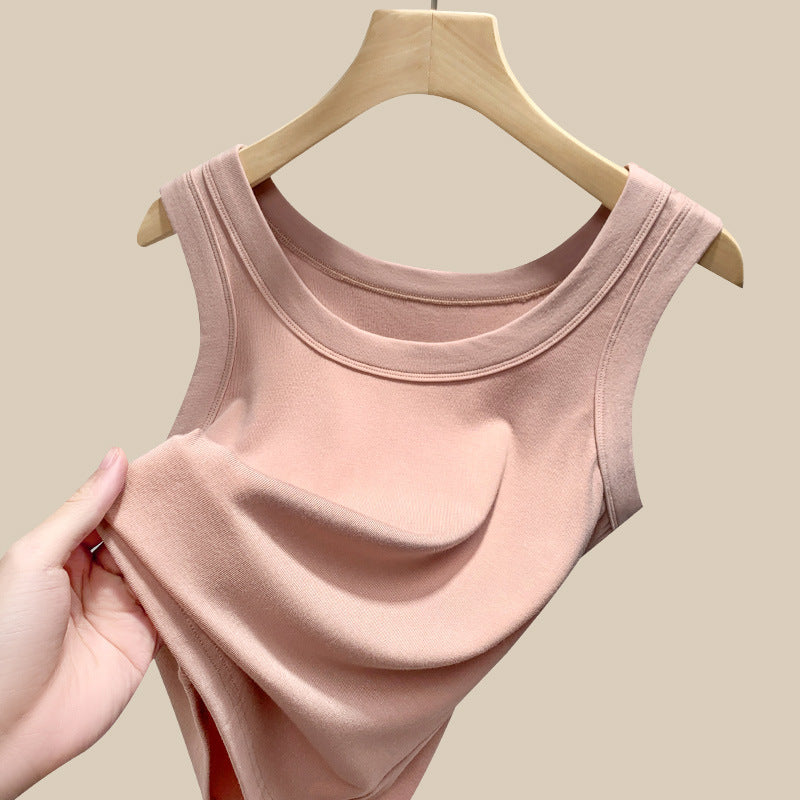 Damen ärmelloses Basic-Top aus hochwertigem Material Heidi-Mode