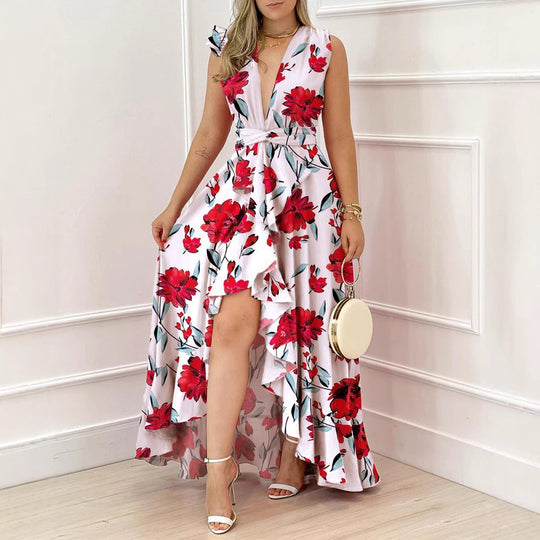 Damen Maxikleid mit floralem Schnitt Heidi-Mode
