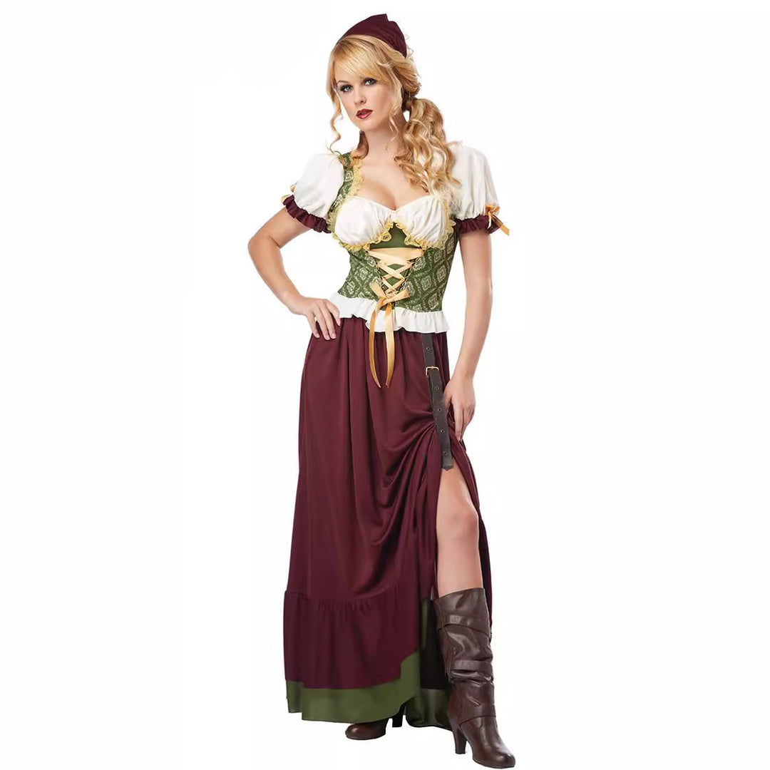 Damen Trachtenkleid mit elegantem Oberteil und verspielter Schnürung Heidi
