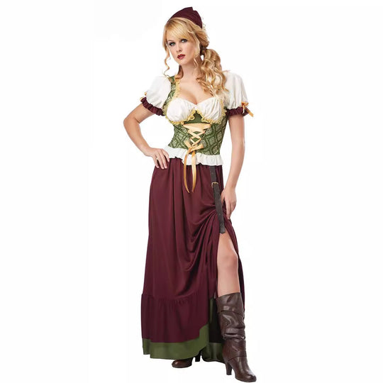 Damen Trachtenkleid mit elegantem Oberteil und verspielter Schnürung Heidi