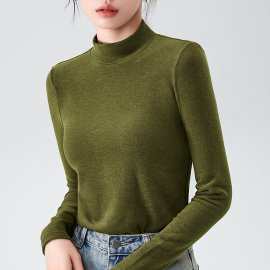 Damen Turtleneck Shirt aus weicher Stretchmaterialmischung mit eleganten Details Heidi-Mode
