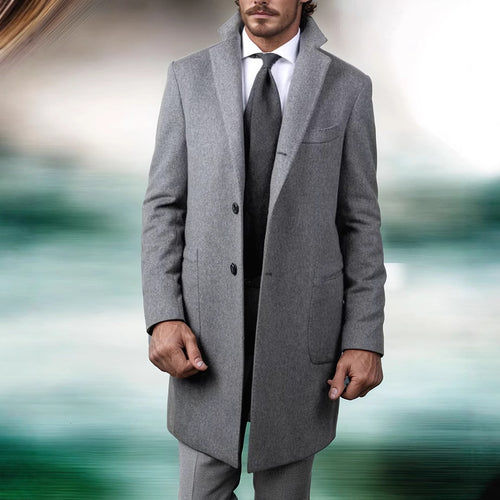 Herren eleganter Baumwolltrenchcoat mit edlen Taschen und modernem Schnitt Heidi-Mode