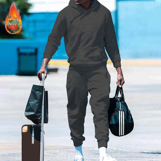 Herren lässiges Freizeit-Set mit Kapuzenpullover und Jogginghose Heidi-Mode