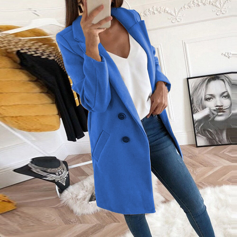 Heidi-Mode | Lange Doppelreiherjacke mit Taschen