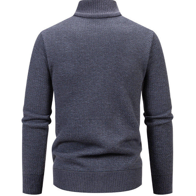 Herren Strickjacke mit modernem Zipper und seitlichen Reißverschlusstaschen Heidi-Mode