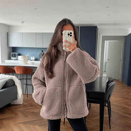 Damen kuschelige Fleecejacke Heidi-Mode