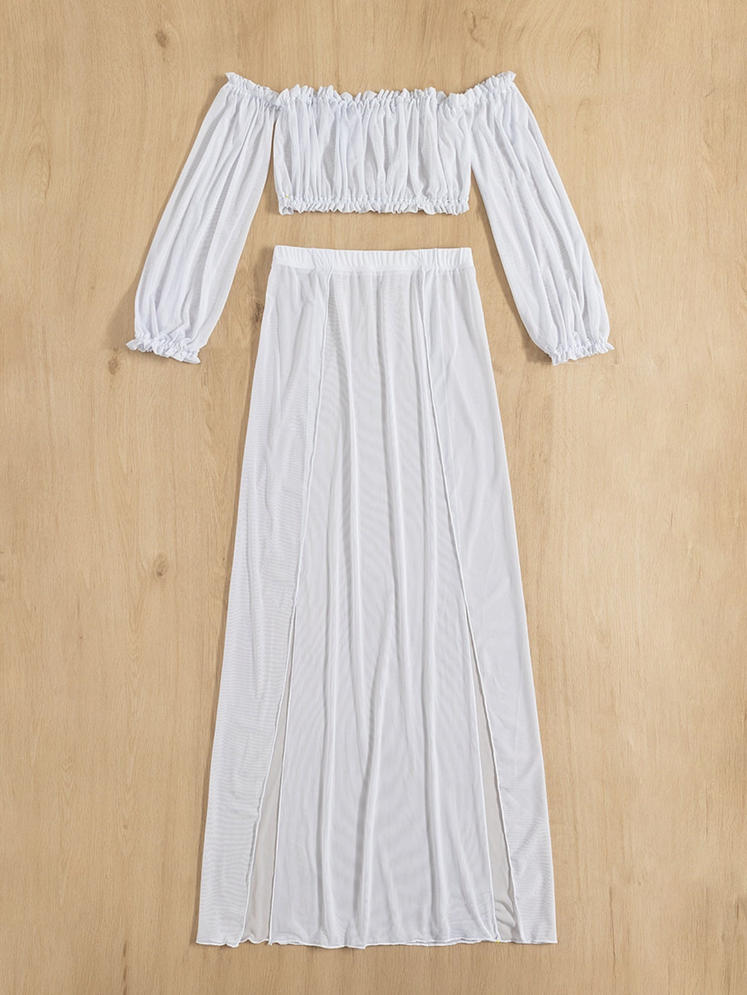 Damen Elegantes Strandkleid mit schulterfreiem Design und tiefen Seitenschlitzen Heidi-Mode