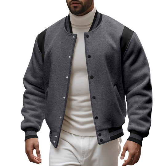 Herren Sportliche Collegejacke mit modernem Design und Kontrastärmel Heidi-Mode