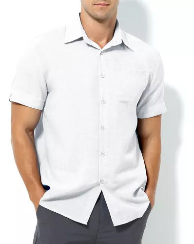 Herren Kurzarmhemd mit modernem Strukturmuster Heidi-Mode