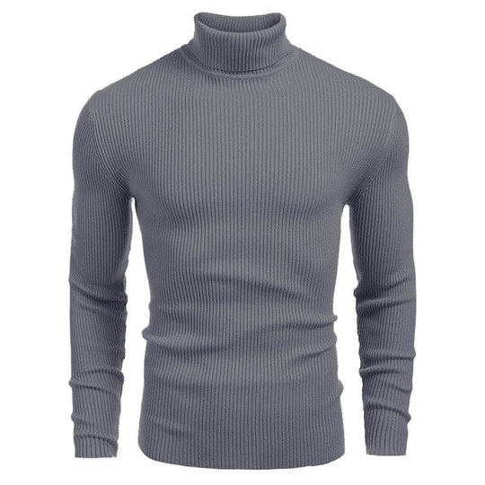 Herren Rollkragenpullover aus feinem Rippstrickmaterial Heidi-Mode