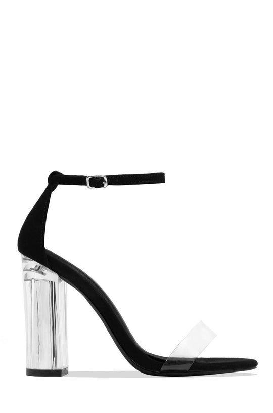 Damen elegante High Heel Sandalen mit transparentem Blockabsatz Heidi-Mode