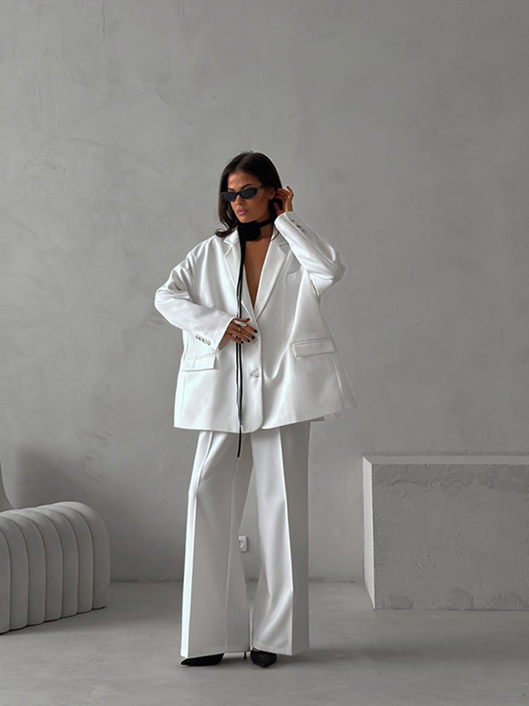 Damen elegantes Blazer-Set mit weitem Schnitt Heidi-Mode