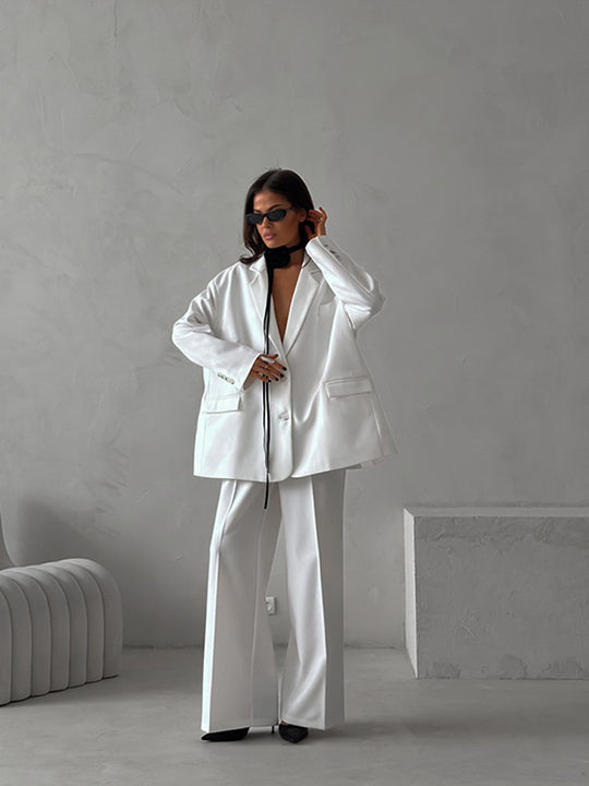 Damen elegantes Blazer-Set mit weitem Schnitt Heidi-Mode